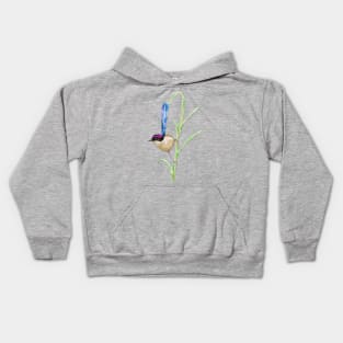 Purple-crowned fairywren Kids Hoodie